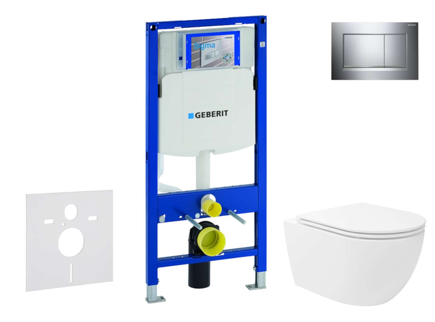 Geberit Duofix Set predstenovej inštalácie, klozetu Oudee Vortex a dosky softclose, tlačidlo Sigma30, chróm SANI11CA1153
