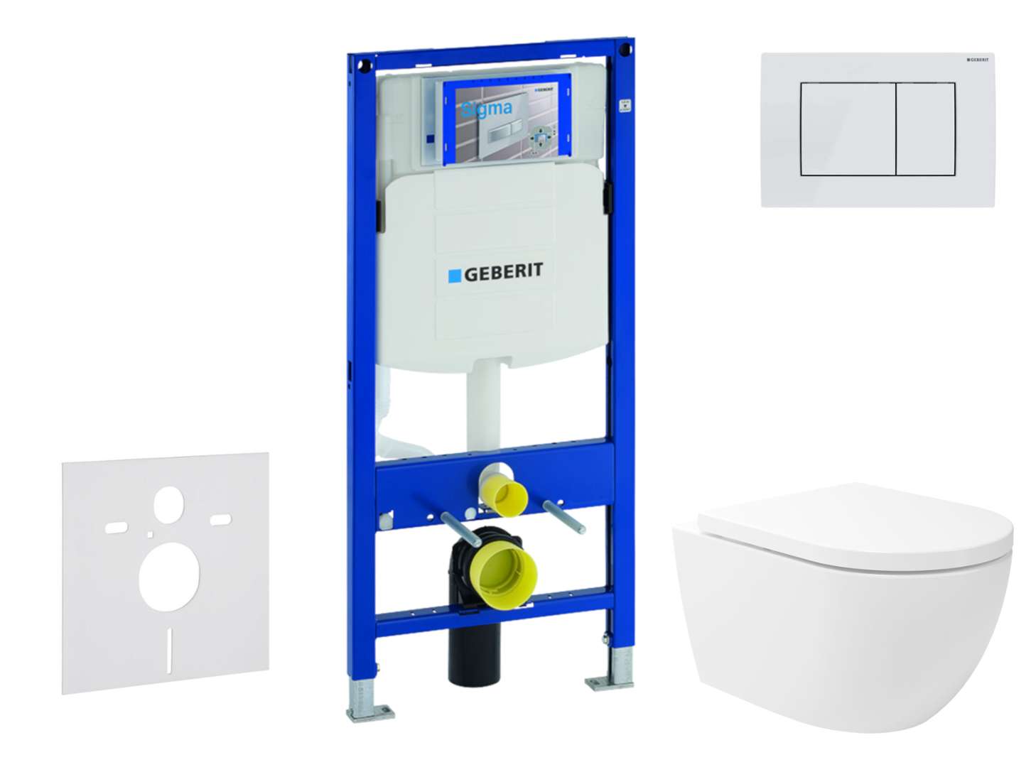 Geberit Duofix Set predstenovej inštalácie, klozetu Oudee Vortex a dosky softclose, tlačidlo Sigma30, biela/biela mat SANI11CA3178