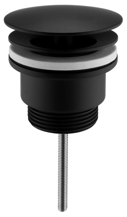 Sapho Umyvadlová výpust 5/4", neuzatvárateľná, veľká zátka, 5-65mm, čierna mat CV3004B