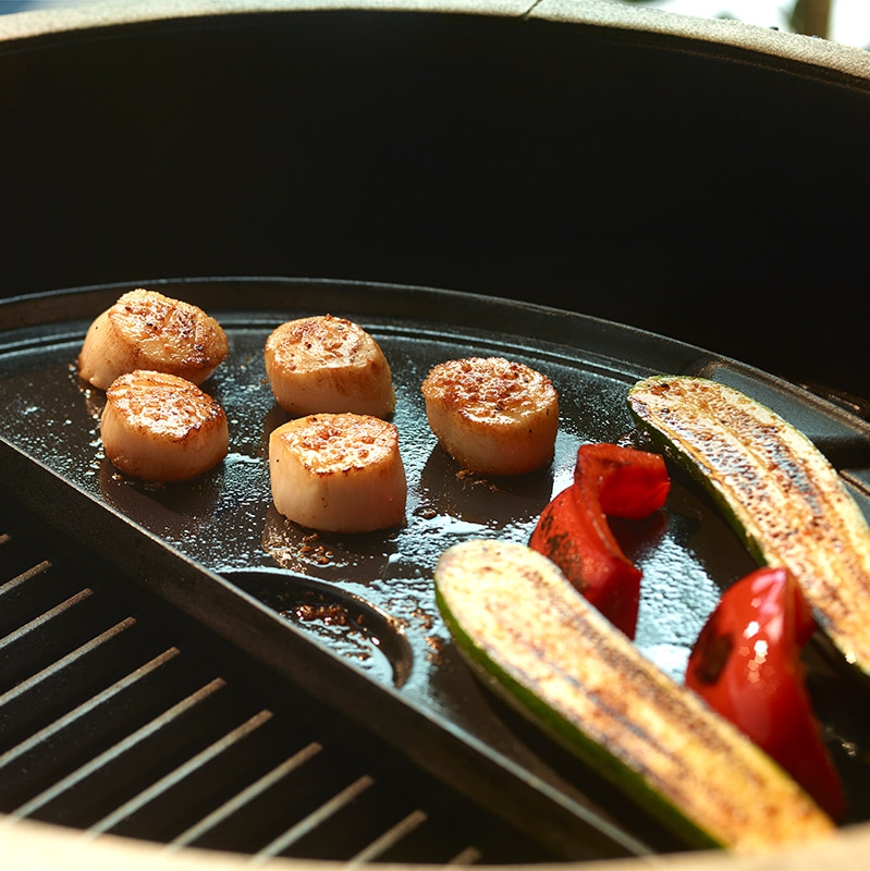 Big Green Egg Platňa liatinová Plancha polkruh 2XL, XL