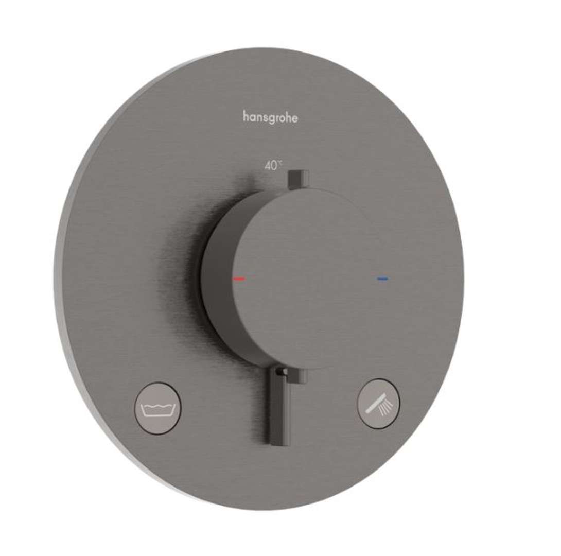 Hansgrohe Ecostat Comfort S Termostatická batéria pod omietku, na 2 spotrebiče, kefovaný čierny chróm 33718340-HG