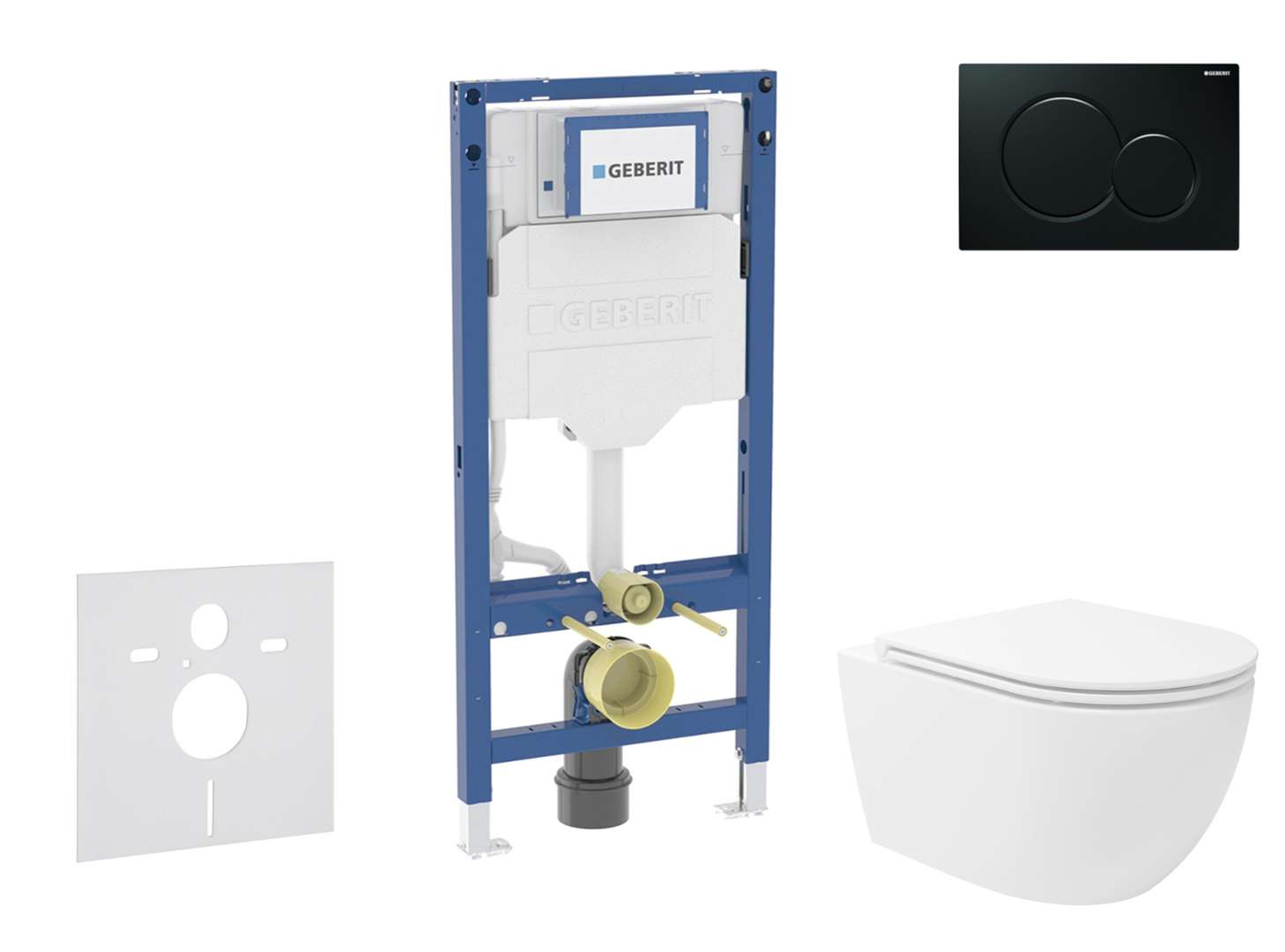 Geberit Duofix Set predstenovej inštalácie, klozetu Oudee Vortex a dosky softclose, tlačidlo Sigma01, čierna SANI11CA5151B