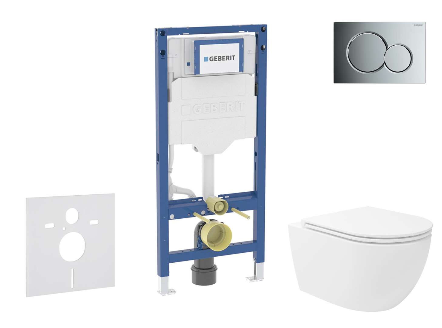 Geberit Duofix Set predstenovej inštalácie, klozetu Oudee Vortex a dosky softclose, tlačidlo Sigma01, lesklý chróm SANI11CA1152B
