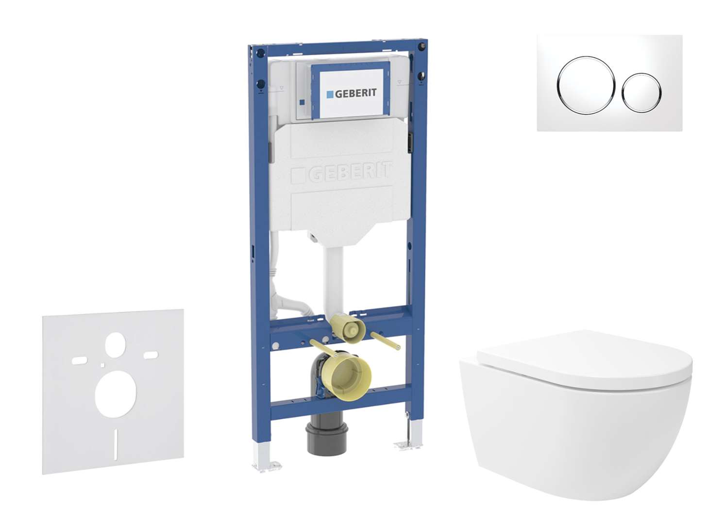 Geberit Duofix Set predstenovej inštalácie, klozetu Oudee Vortex a dosky softclose, tlačidlo Sigma20, biela/chróm SANI11CA3174B