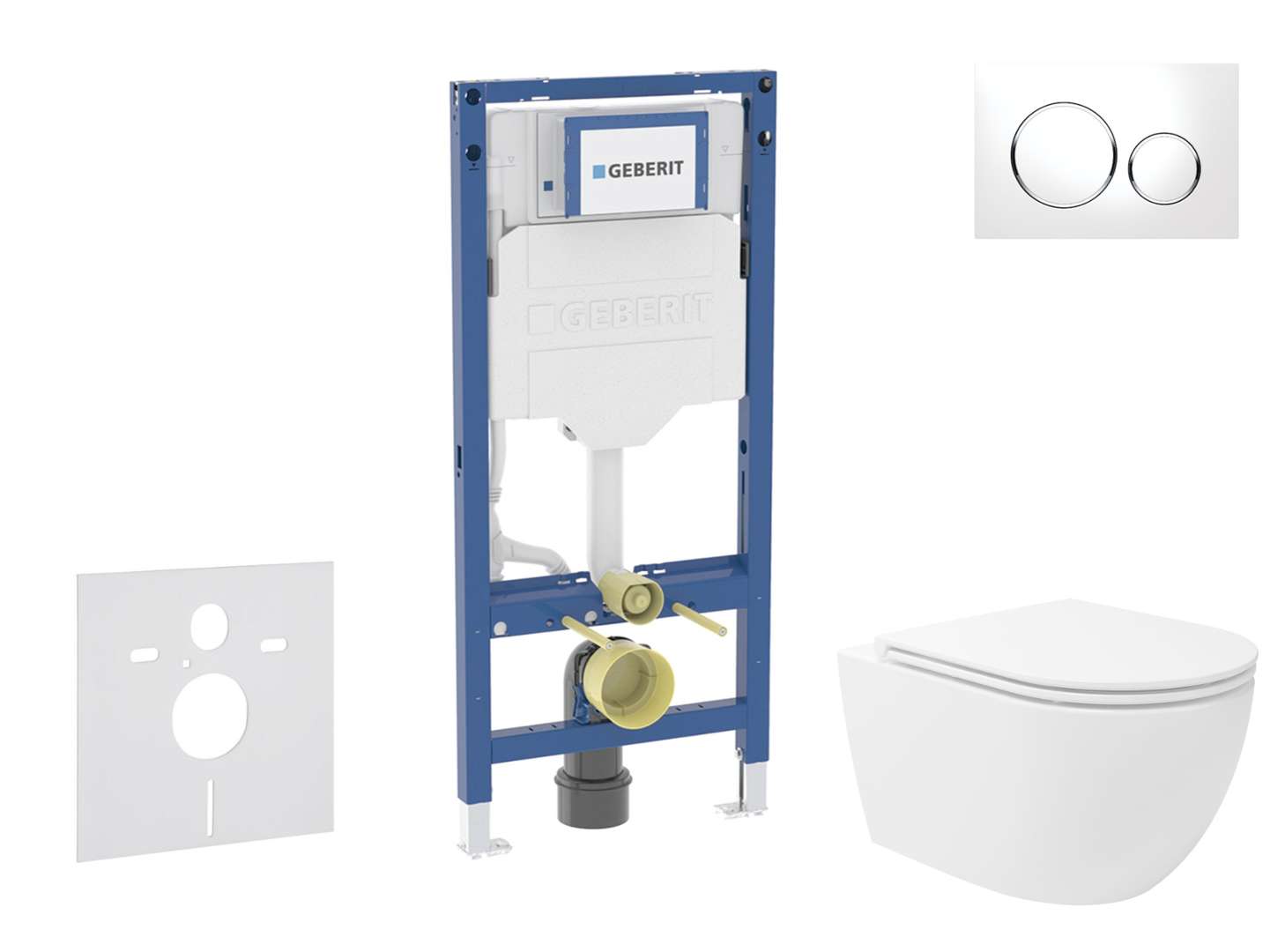 Geberit Duofix Set predstenovej inštalácie, klozetu Oudee Vortex a dosky softclose, tlačidlo Sigma20, biela/chróm SANI11CA3185B