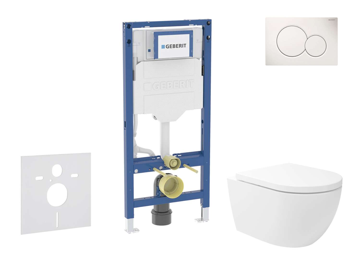 Geberit Duofix Set predstenovej inštalácie, klozetu Oudee Vortex a dosky softclose, tlačidlo Sigma01, alpská biela SANI11CA3173B