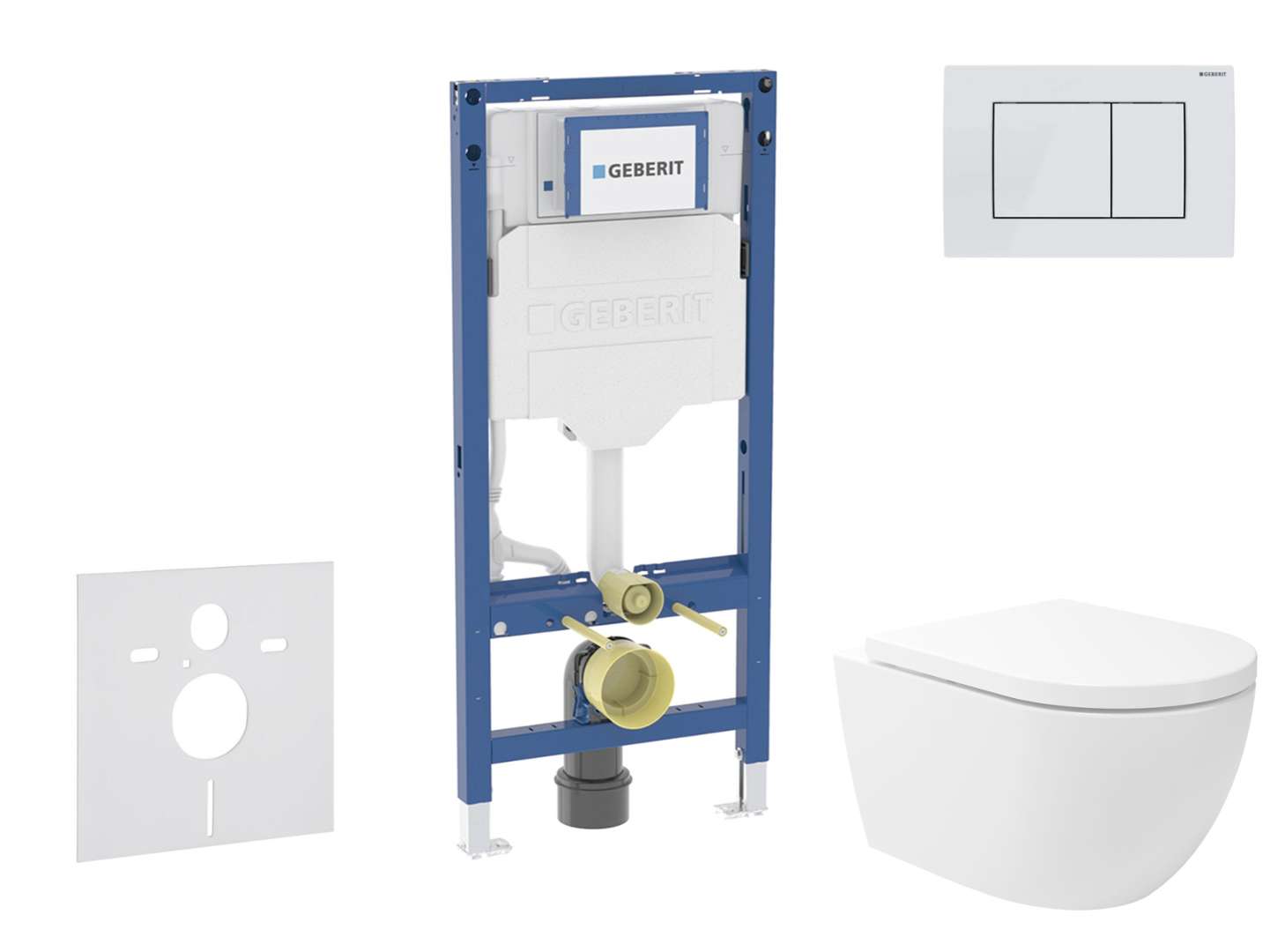 Geberit Duofix Set predstenovej inštalácie, klozetu Oudee Vortex a dosky softclose, tlačidlo Sigma30, biela/biela mat SANI11CA3178B
