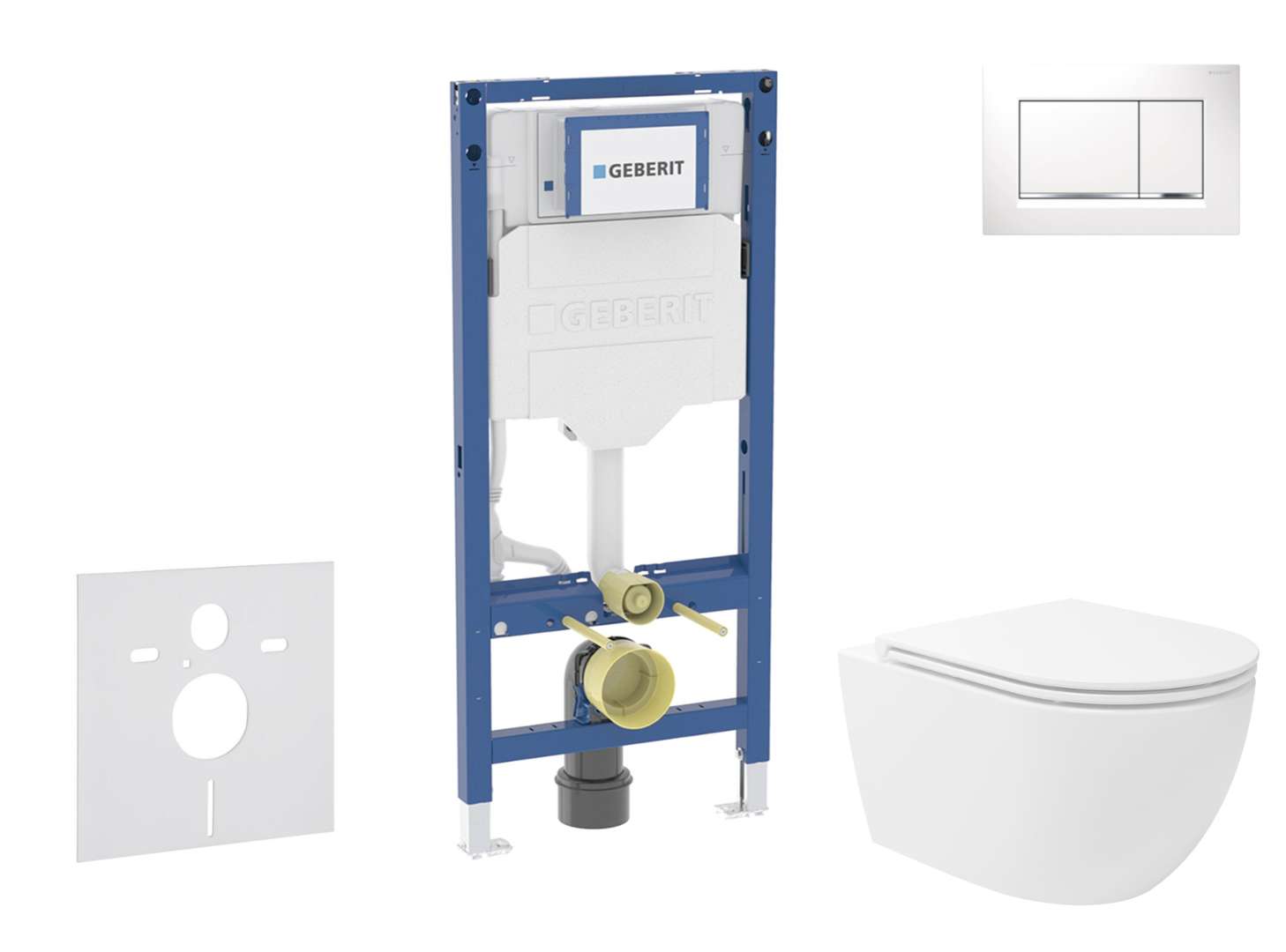 Geberit Duofix Set predstenovej inštalácie, klozetu Oudee Vortex a dosky softclose, tlačidlo Sigma30, biela/chróm SANI11CA3186B