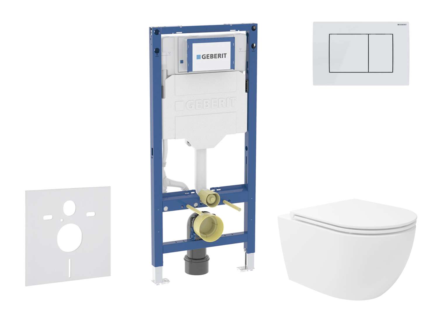 Geberit Duofix Set predstenovej inštalácie, klozetu Oudee Vortex a dosky softclose, tlačidlo Sigma30, biela/biela mat SANI11CA3189B