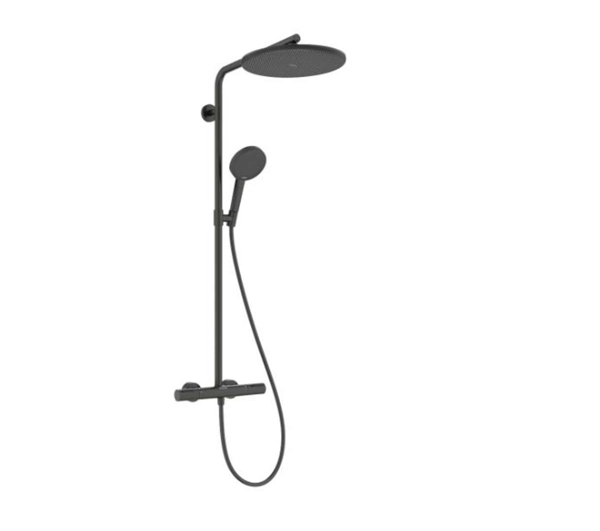Hansgrohe Raindance Alive S Puro Sprchový set s termostatom, 21x34 cm, 3 prúdy, kefovaný čierny chróm 24592340-HG