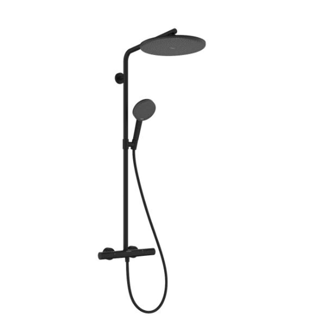 Hansgrohe Raindance Alive S Puro Sprchový set s termostatom, 21x34 cm, 3 prúdy, EcoSmart, matná čierna 24593670-HG
