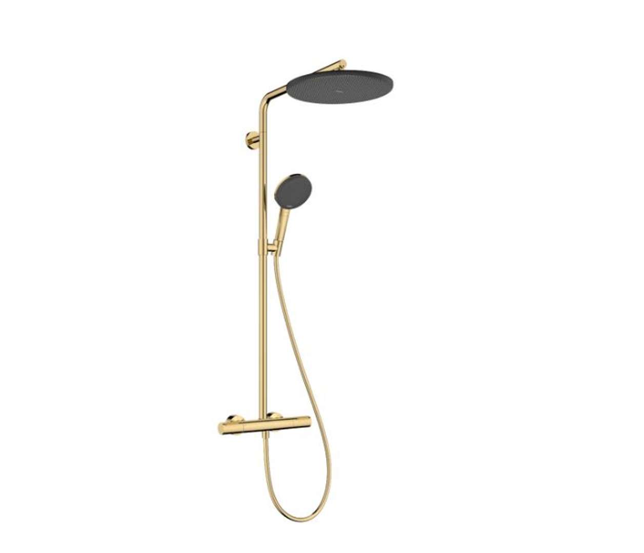 Hansgrohe Raindance Alive S Puro Sprchový set s termostatom, 21x34 cm, 3 prúdy, EcoSmart, leštený vzhľad zlata 24593990-HG