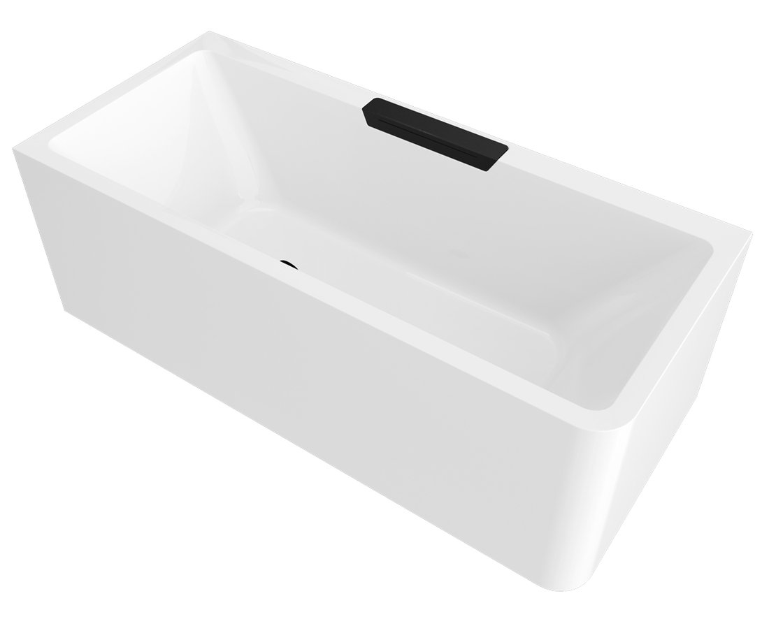 Polysan CASCATA L MONOLITH obdĺžniková vaňa 180x80x60cm, kaskáda čierna 73836ML.102