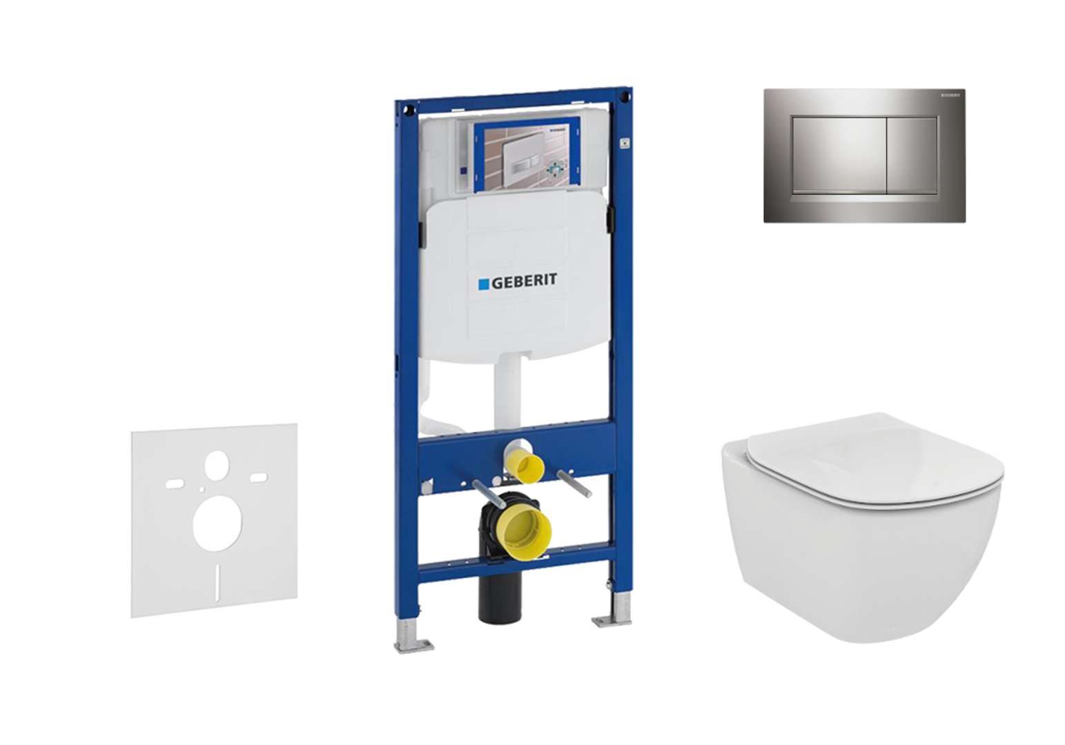 Geberit Duofix Set predstenovej inštalácie, klozetu a dosky Ideal Standard Tesi, tlačidla Sigma30, chróm 111.300.00.5 NF6