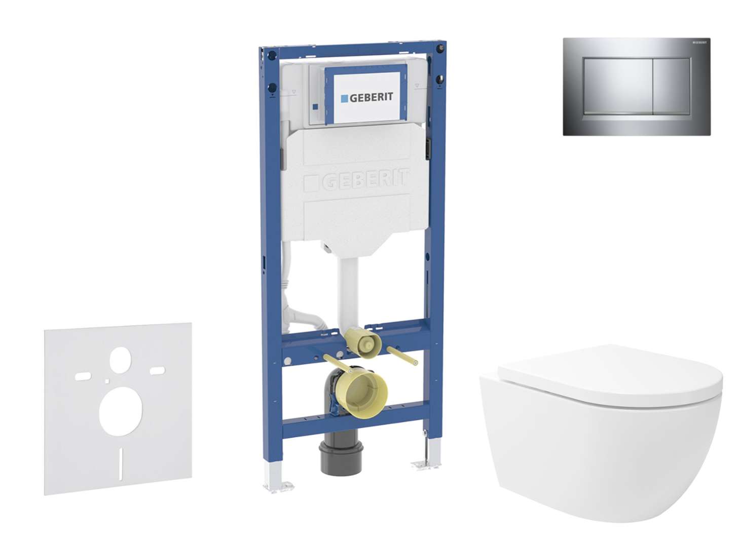 Geberit Duofix Set predstenovej inštalácie, klozetu Oudee Vortex a dosky softclose, tlačidlo Sigma30, chróm SANI11CA1147B