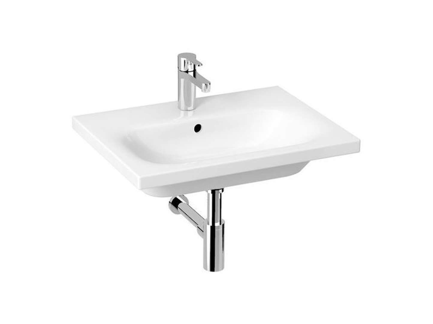 Jika Mio-N Umývadlo, 60x45 cm, s prepadom, s otvorom na batériu, Jika Perla, biela H8127131001041