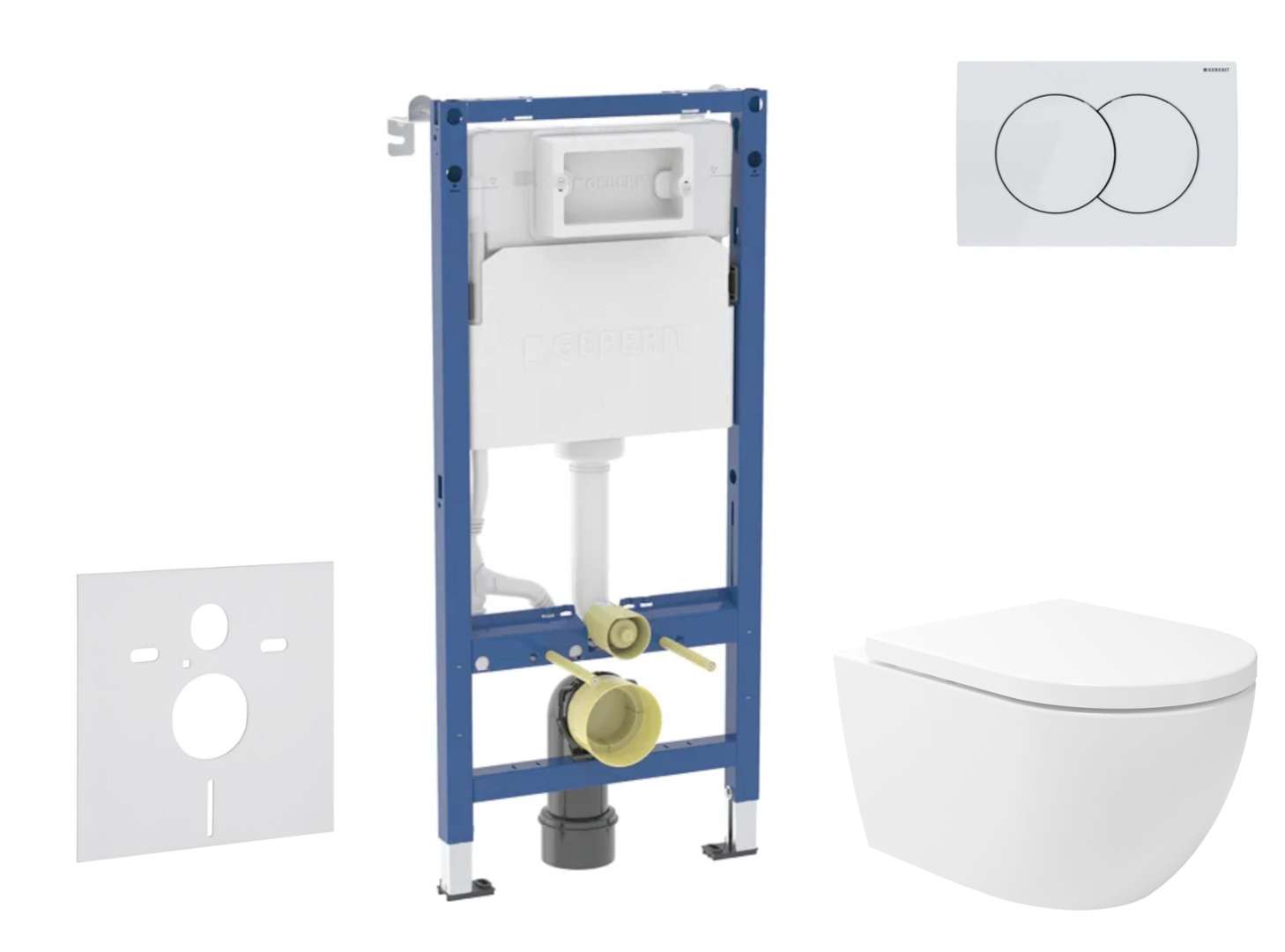 Geberit Duofix Set predstenovej inštalácie, klozetu Oudee Vortex a dosky softclose, tlačidlo Delta01, alpská biela SANI11CA3179B