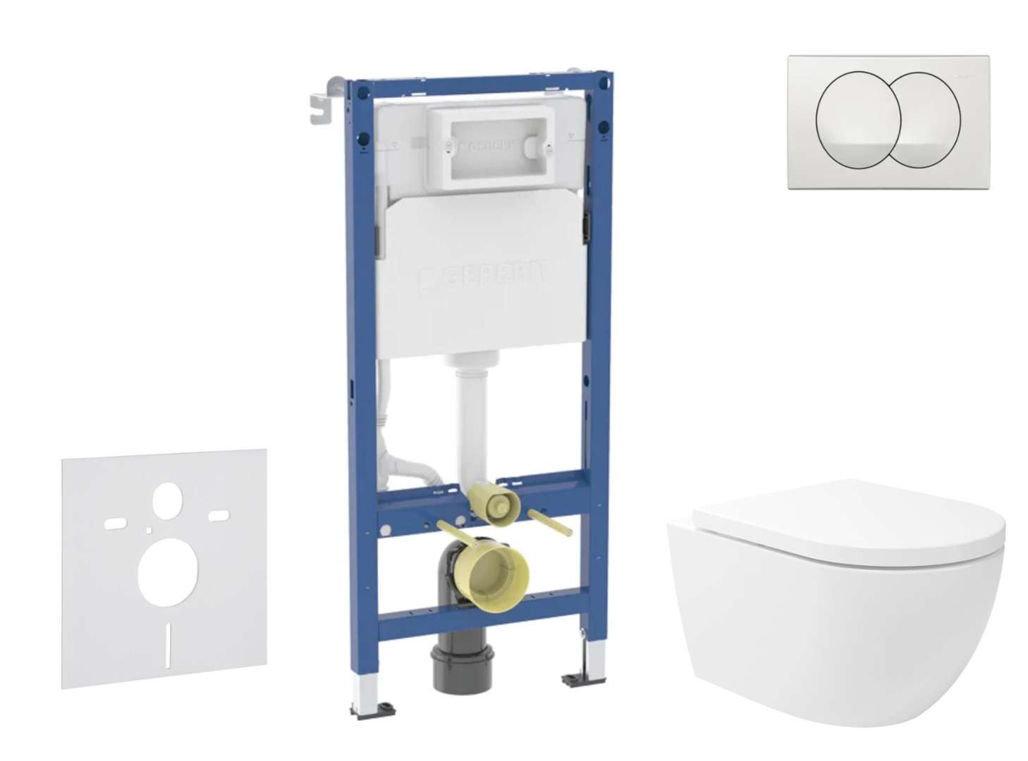 Geberit Duofix Set predstenovej inštalácie, klozetu Oudee Vortex a dosky softclose, tlačidlo Delta, biela SANI11CA3180B