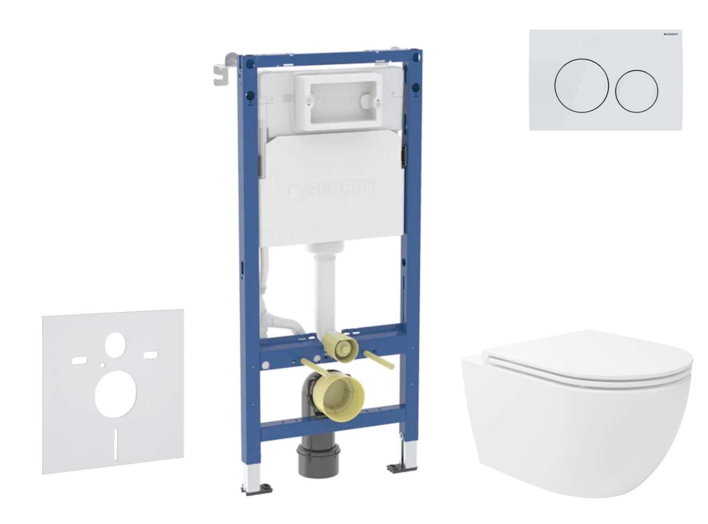 Geberit Duofix Set predstenovej inštalácie, klozetu Oudee Vortex a dosky softclose, tlačidlo Delta20, alpská biela SANI11CA3193B