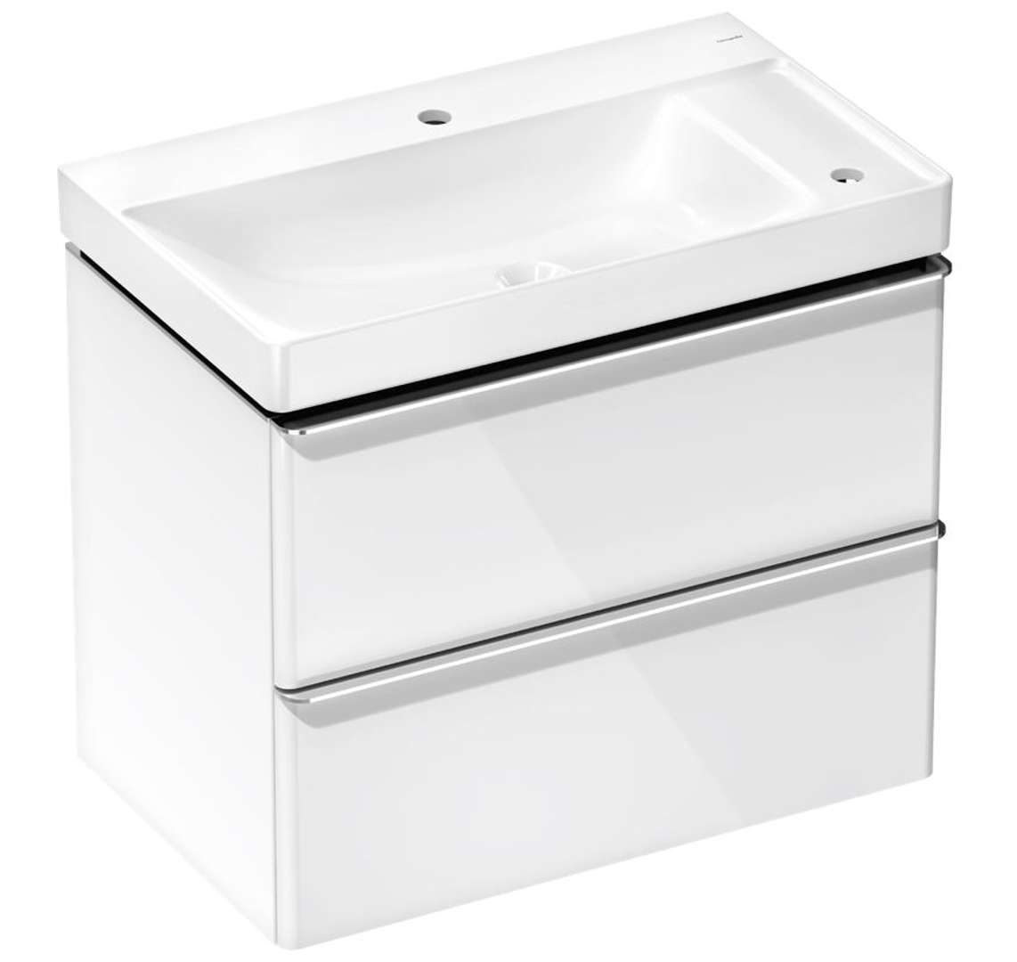 Hansgrohe Xelu Q Skrinka s umývadlom, 63x78x50 cm, 2 zásuvky, lesklá biela/chróm 54380000-HG