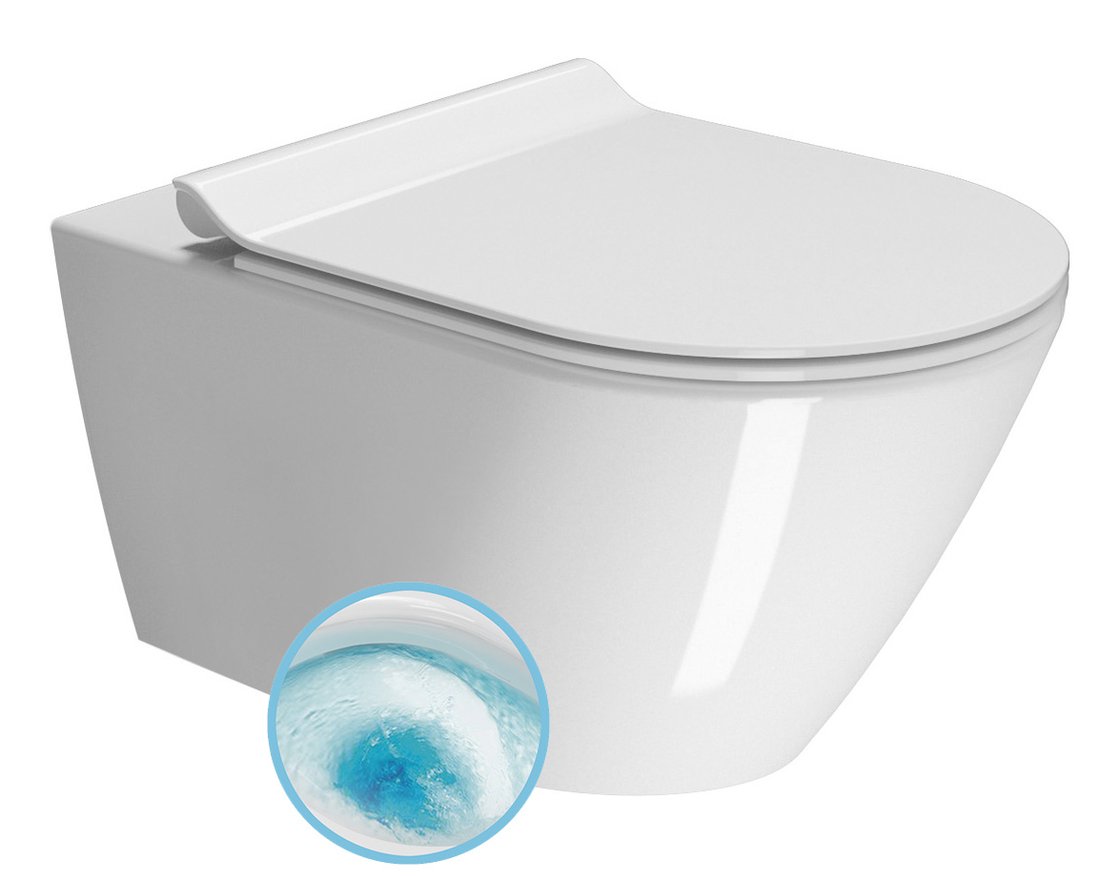 GSI KUBE X závesná WC misa, GeniusFlush, 36x55cm, biela ExtraGlaze 941311