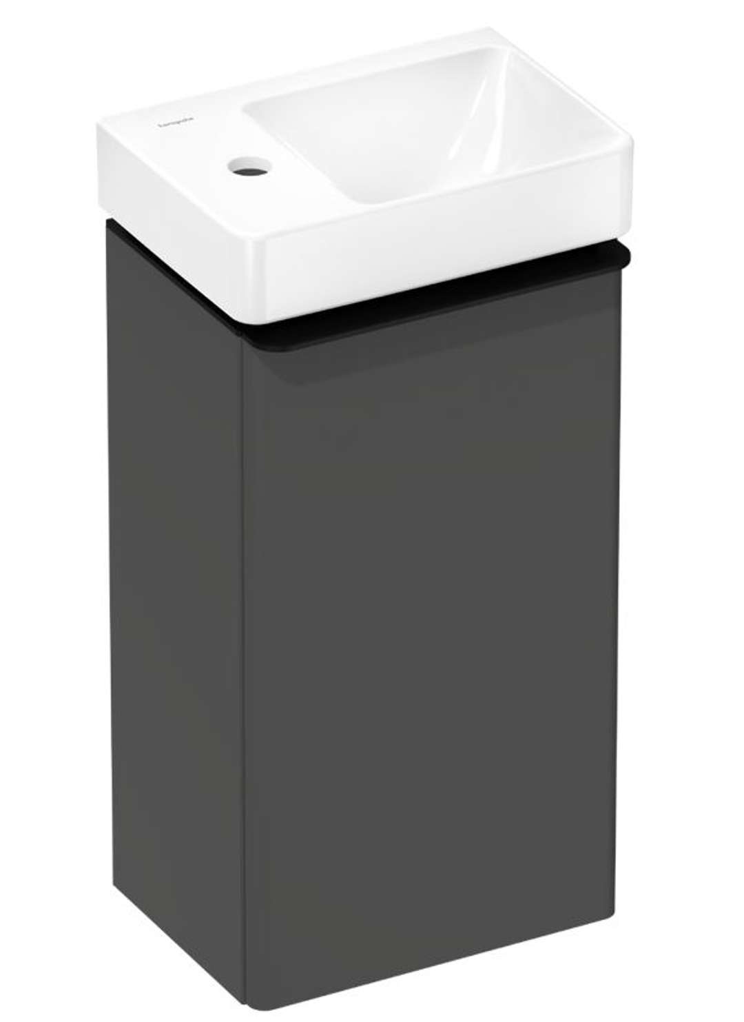 Hansgrohe Xelu Q Skrinka s umývadielkom, 63x34x27 cm, 1 dvierka, pánty vľavo, matná sivá/matná čierna 54363670-HG
