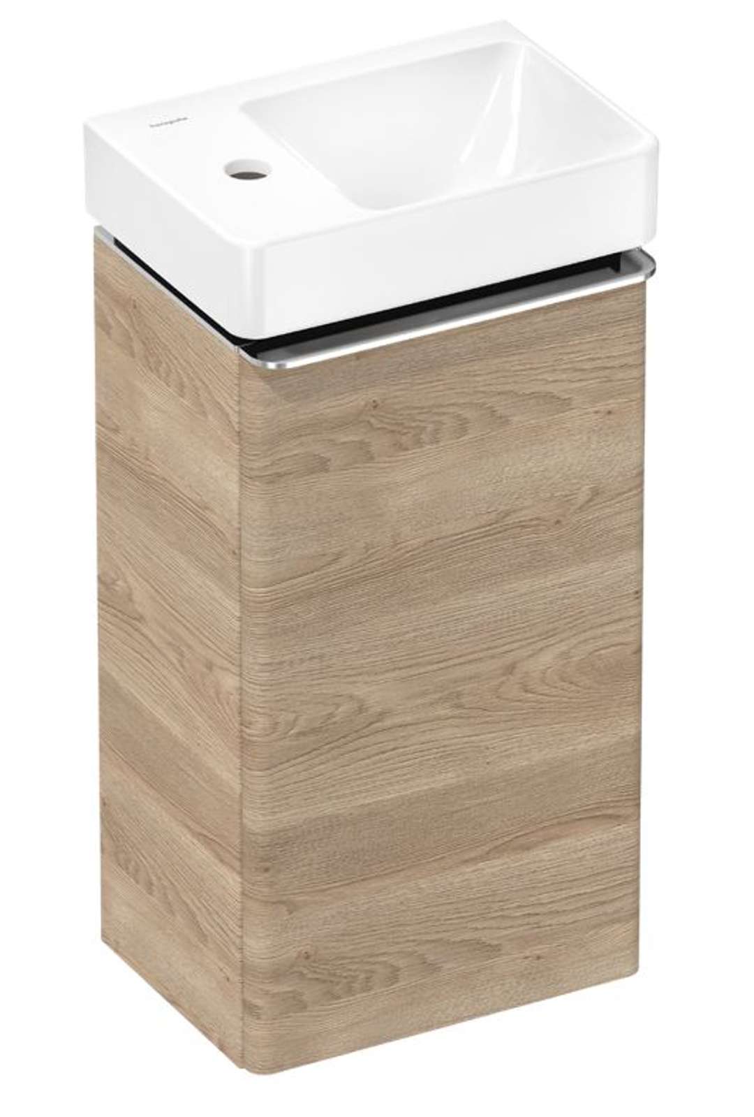 Hansgrohe Xelu Q Skrinka s umývadielkom, 63x34x27 cm, 1 dvierka, pánty vľavo, prírodný dub/chróm 54364000-HG