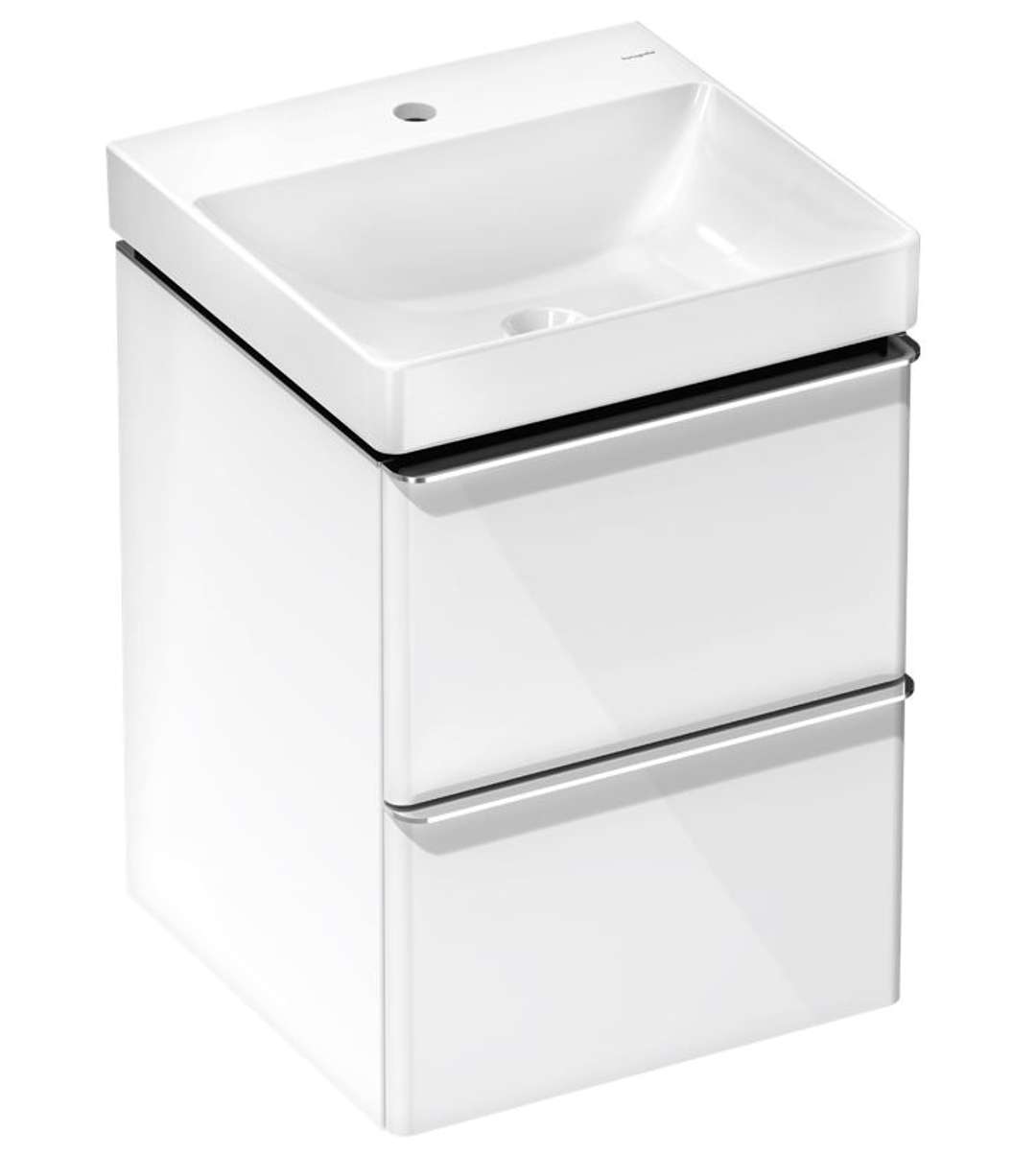 Hansgrohe Xelu Q Skrinka s umývadlom, 63x48x50 cm, 2 zásuvky, lesklá biela/chróm 54368000-HG