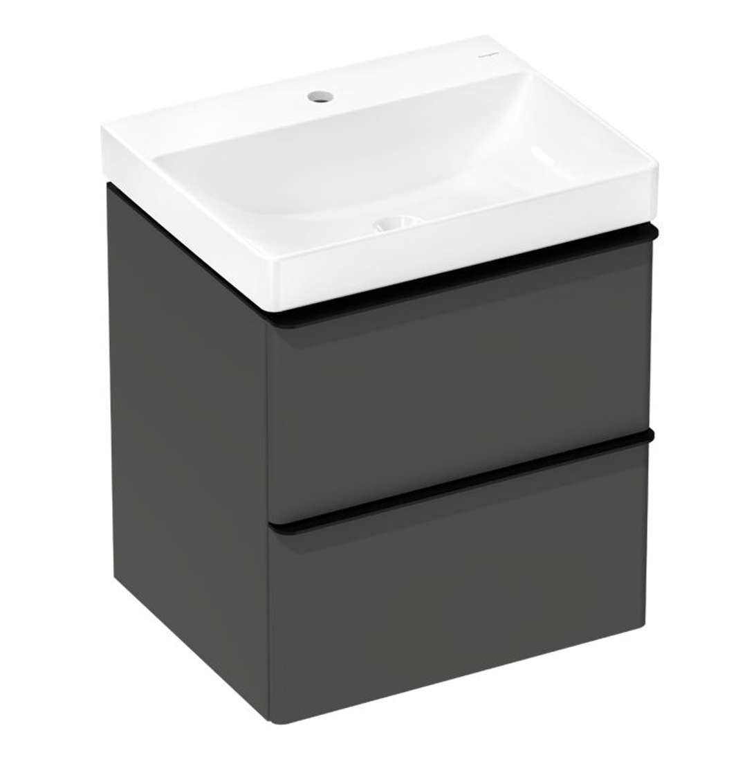 Hansgrohe Xelu Q Skrinka s umývadlom, 63x58x50 cm, 2 zásuvky, matná sivá/matná čierna 54372670-HG