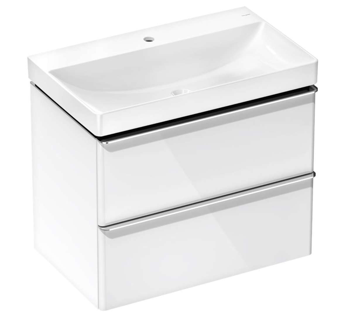 Hansgrohe Xelu Q Skrinka s umývadlom, 63x78x50 cm, 2 zásuvky, lesklá biela/chróm 54374000-HG