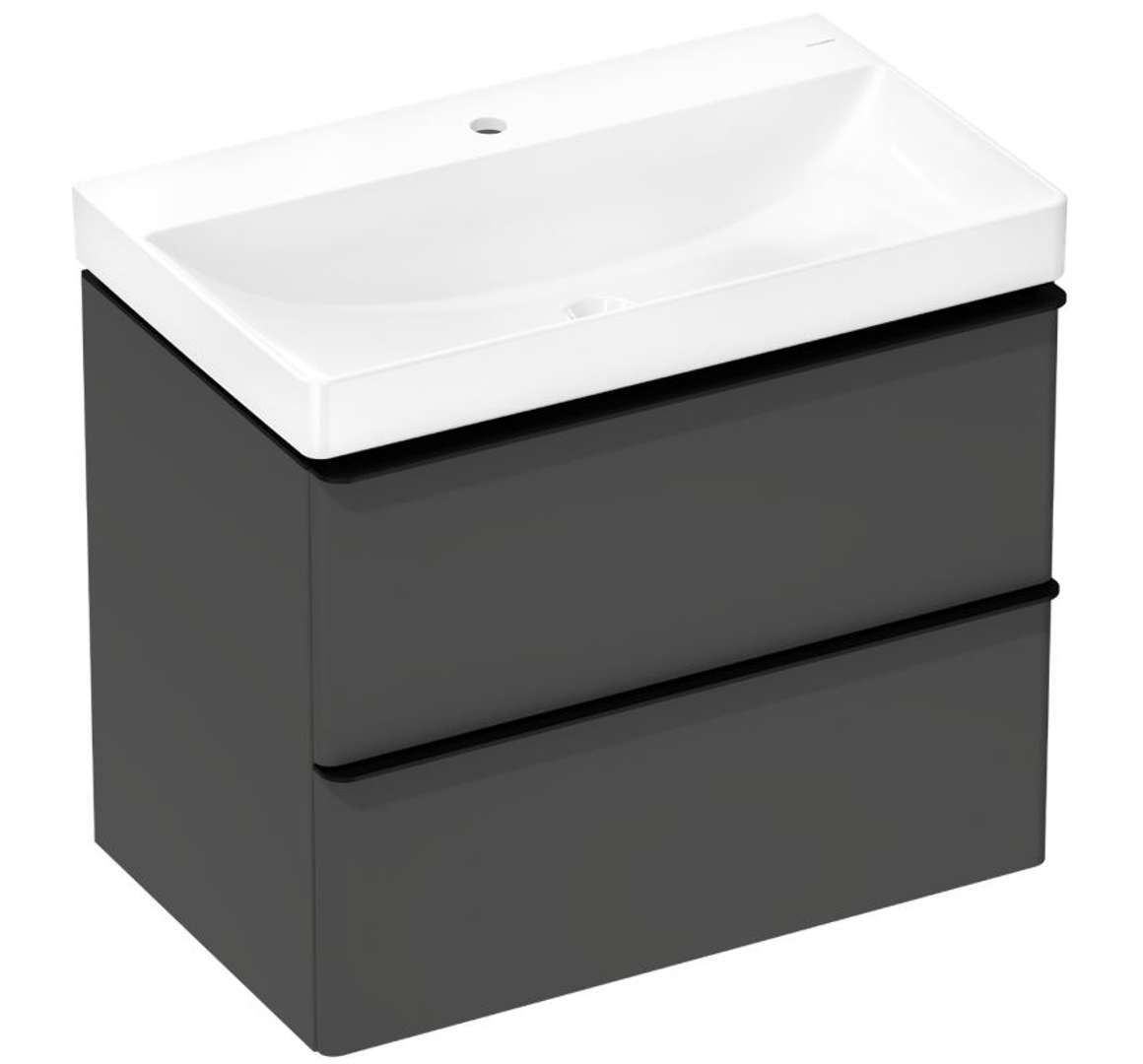 Hansgrohe Xelu Q Skrinka s umývadlom, 63x78x50 cm, 2 zásuvky, matná sivá/matná čierna 54375670-HG