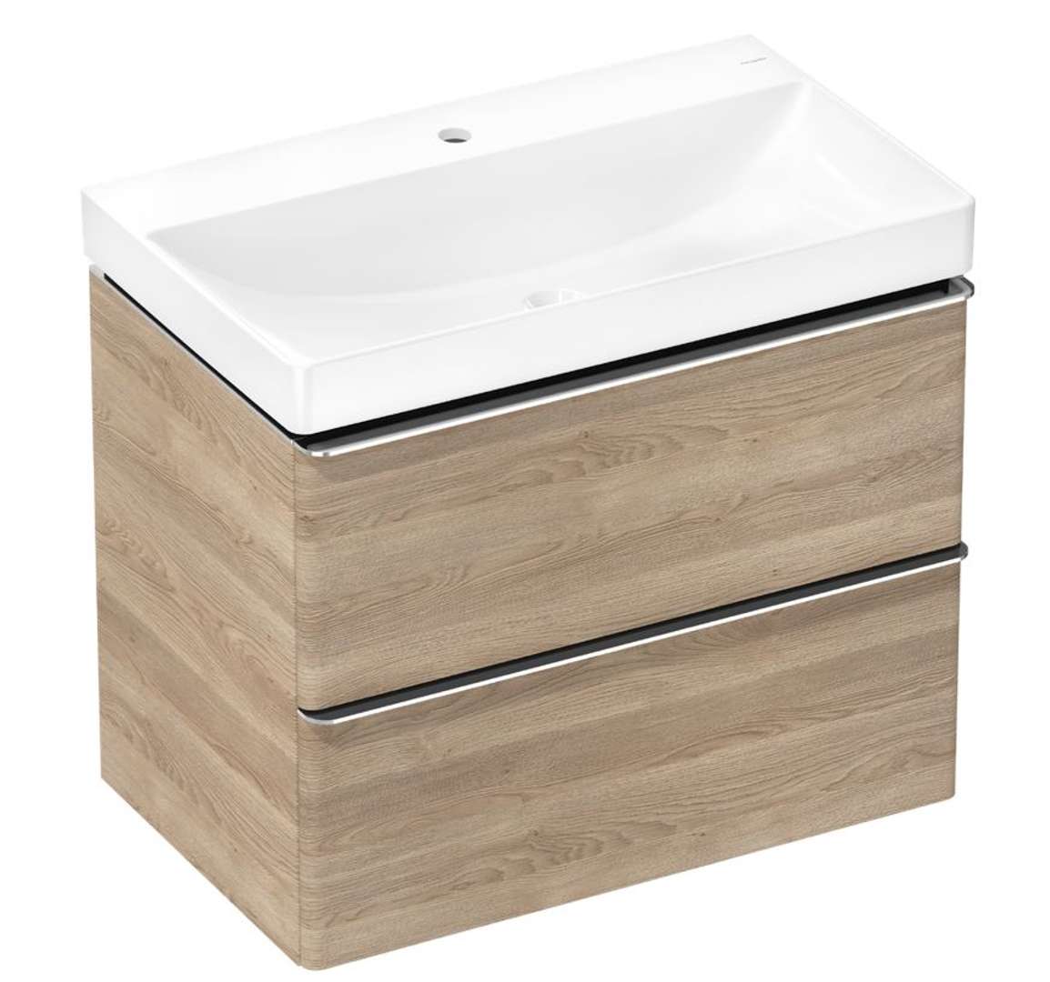 Hansgrohe Xelu Q Skrinka s umývadlom, 63x78x50 cm, 2 zásuvky, prírodný dub/chróm 54376000-HG