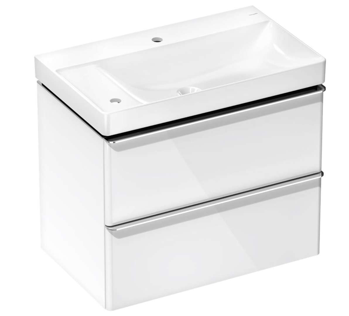 Hansgrohe Xelu Q Skrinka s umývadlom, 63x78x50 cm, 2 zásuvky, lesklá biela/chróm 54377000-HG