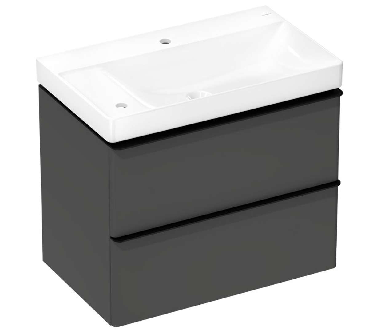 Hansgrohe Xelu Q Skrinka s umývadlom, 63x78x50 cm, 2 zásuvky, matná sivá/matná čierna 54378670-HG