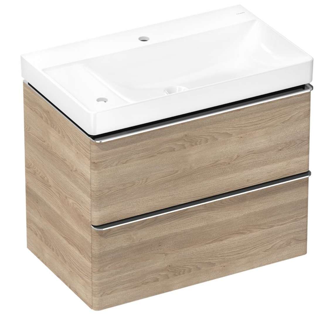 Hansgrohe Xelu Q Skrinka s umývadlom, 63x78x50 cm, 2 zásuvky, prírodný dub/chróm 54379000-HG