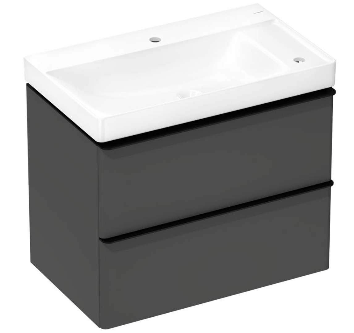 Hansgrohe Xelu Q Skrinka s umývadlom, 63x78x50 cm, 2 zásuvky, matná sivá/matná čierna 54381670-HG