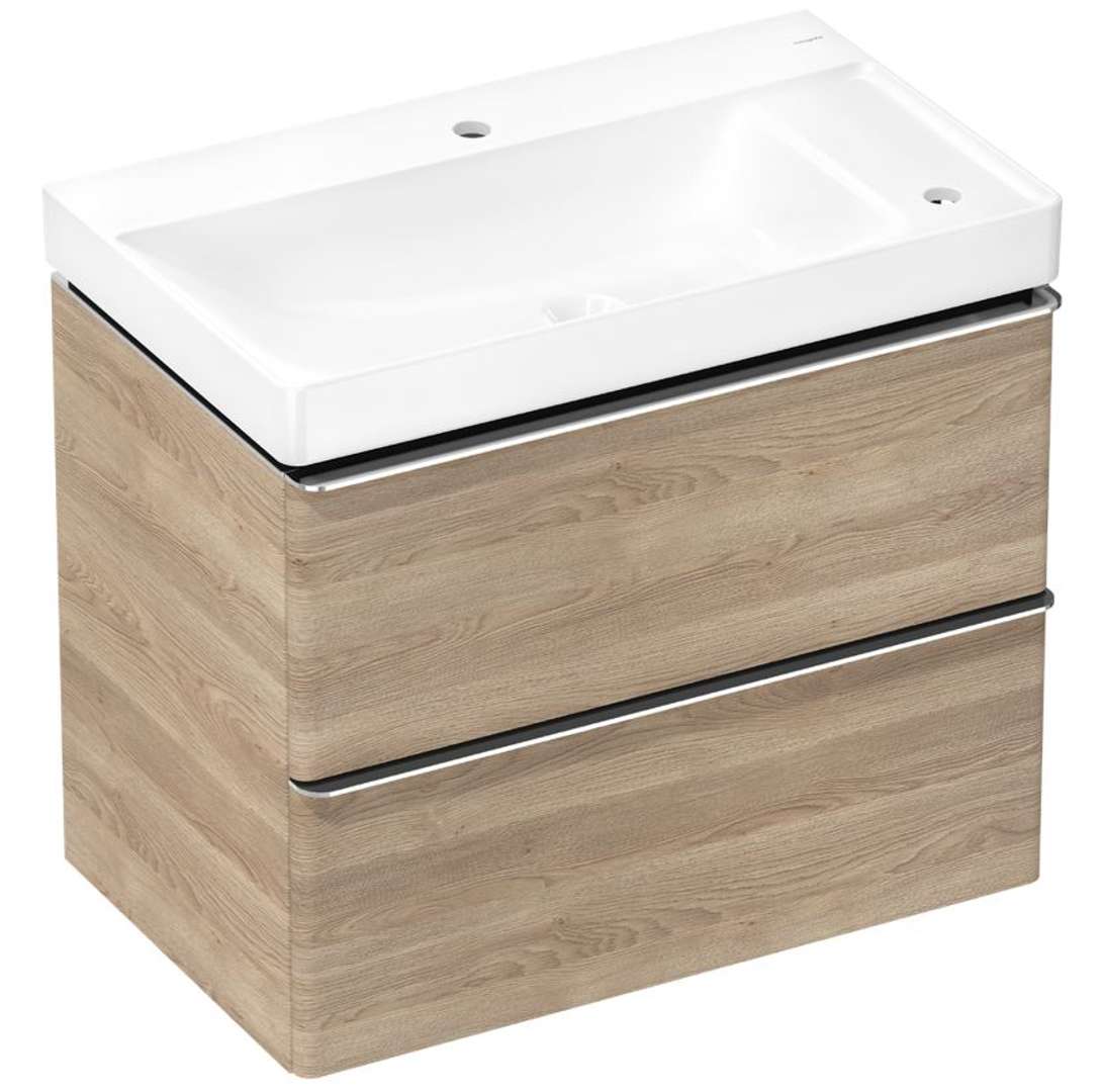 Hansgrohe Xelu Q Skrinka s umývadlom, 63x78x50 cm, 2 zásuvky, prírodný dub/chróm 54382000-HG