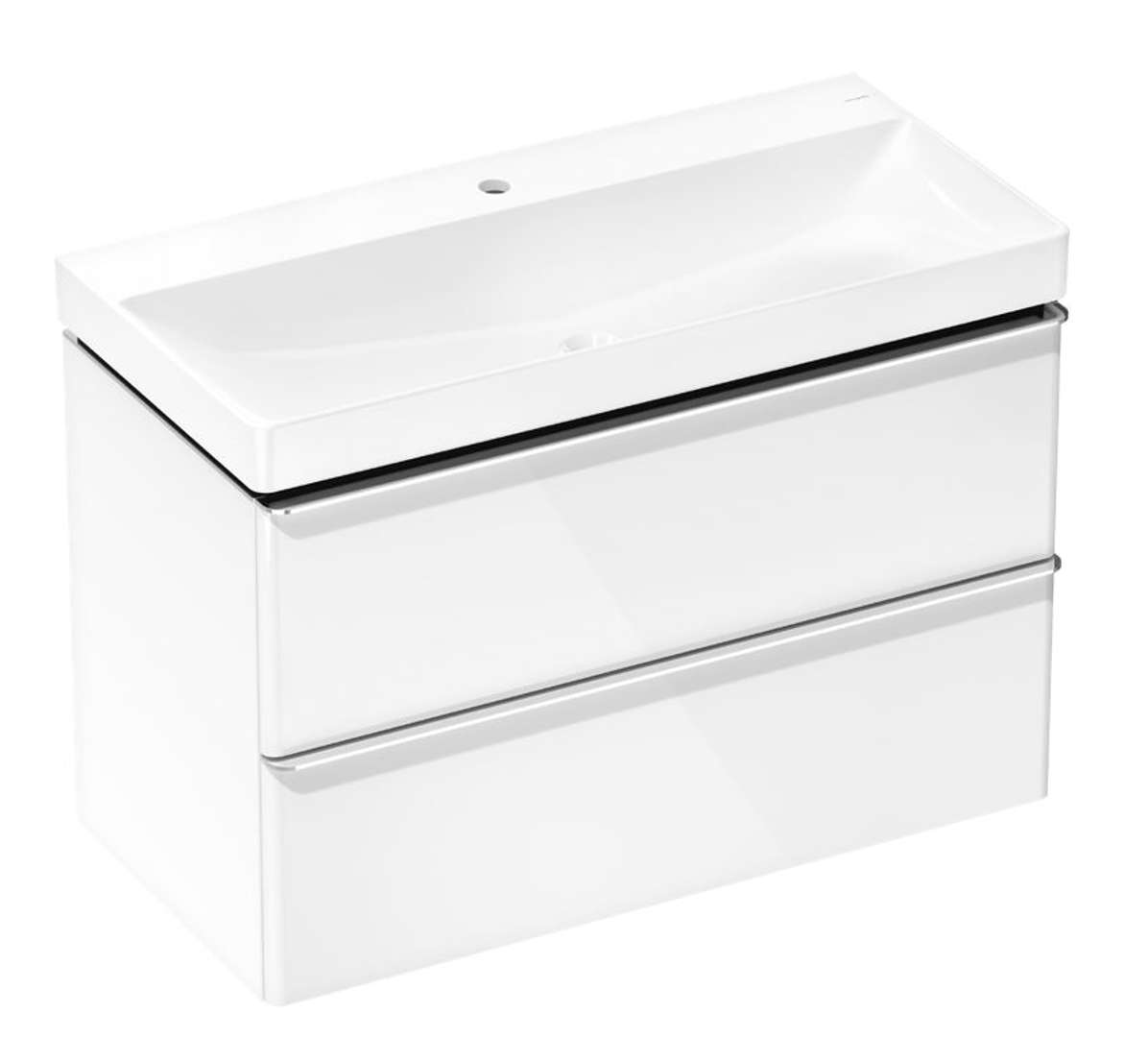 Hansgrohe Xelu Q Skrinka s umývadlom, 63x98x50 cm, 2 zásuvky, lesklá biela/chróm 54383000-HG