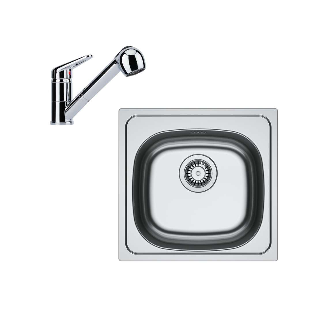 Franke  Kuchynský set N93, nerezový drez SKN 610-37/44 a batéria FC 9547.031, chróm 101.0731.371