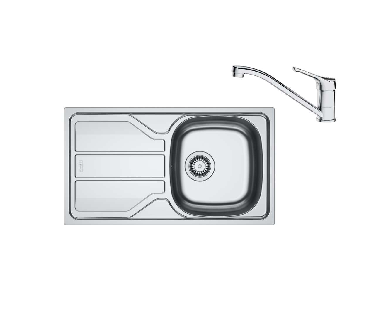 Franke  Kuchynský set N100, nerezový drez FLN 611-78 LB a batéria FB 250.031, chróm 101.0731.379