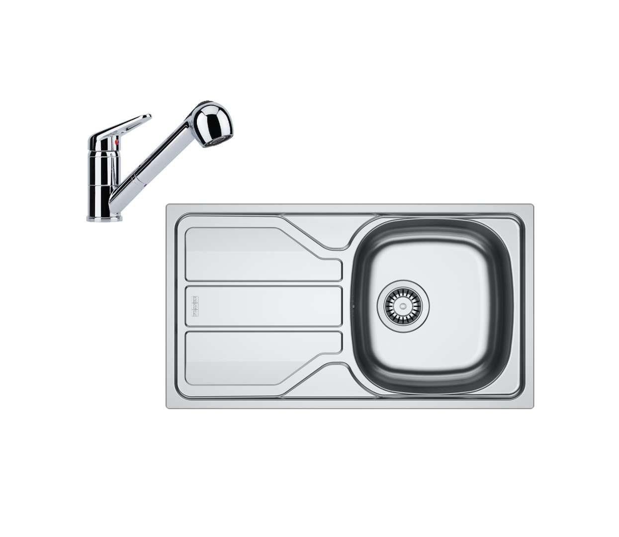 Franke  Kuchynský set N101, nerezový drez FLN 611-78 LB a batéria FC 9547.031, chróm 101.0731.380
