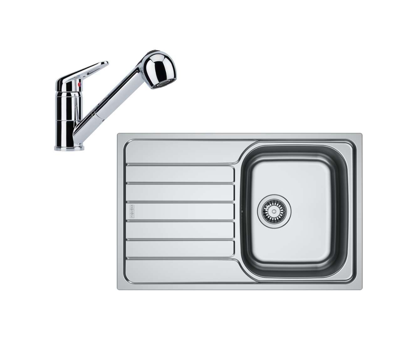 Franke  Kuchynský set N105, nerezový drez SKN 611-78 a batéria FC 9547.031, chróm 101.0731.386