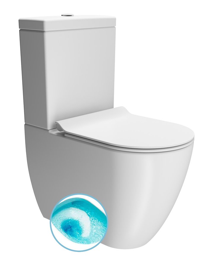 GSI PURA COLOR PURA WC kombi, Swirlflush, spodný/zadný odpad, biela dual-mat 880609P