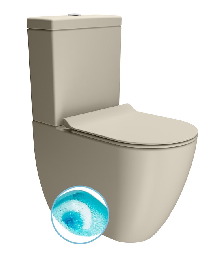 GSI PURA COLOR PURA WC kombi, Swirlflush, spodný/zadný odpad, creta dual-mat 880608P