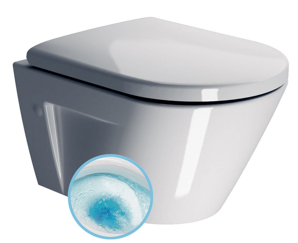 GSI NORM závesná WC misa, GeniusFlush, 36x50cm, biela ExtraGlaze 862011