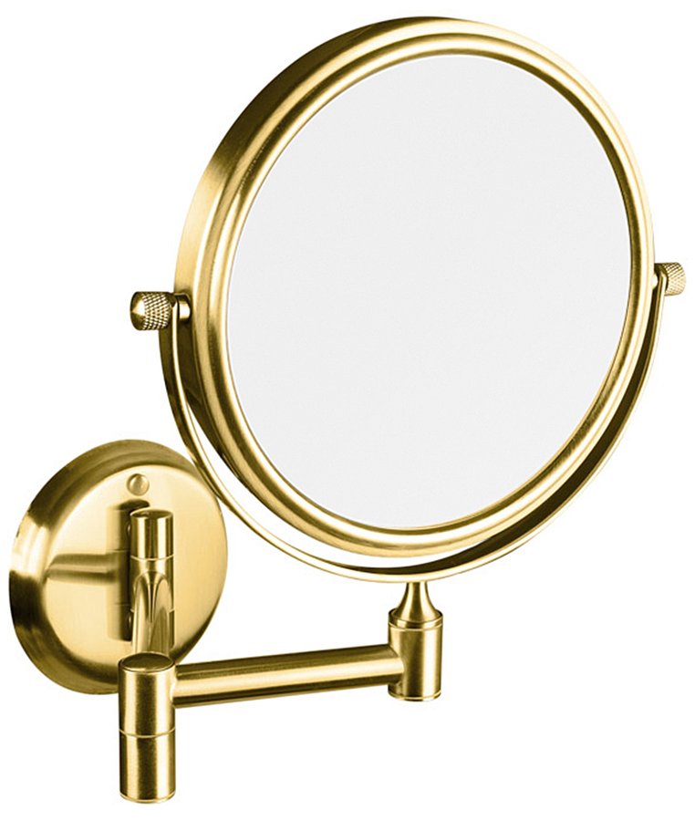 Sapho Závesné kozmetické zrkadlo, priemer 140mm, obojstranné, zlato XP012G