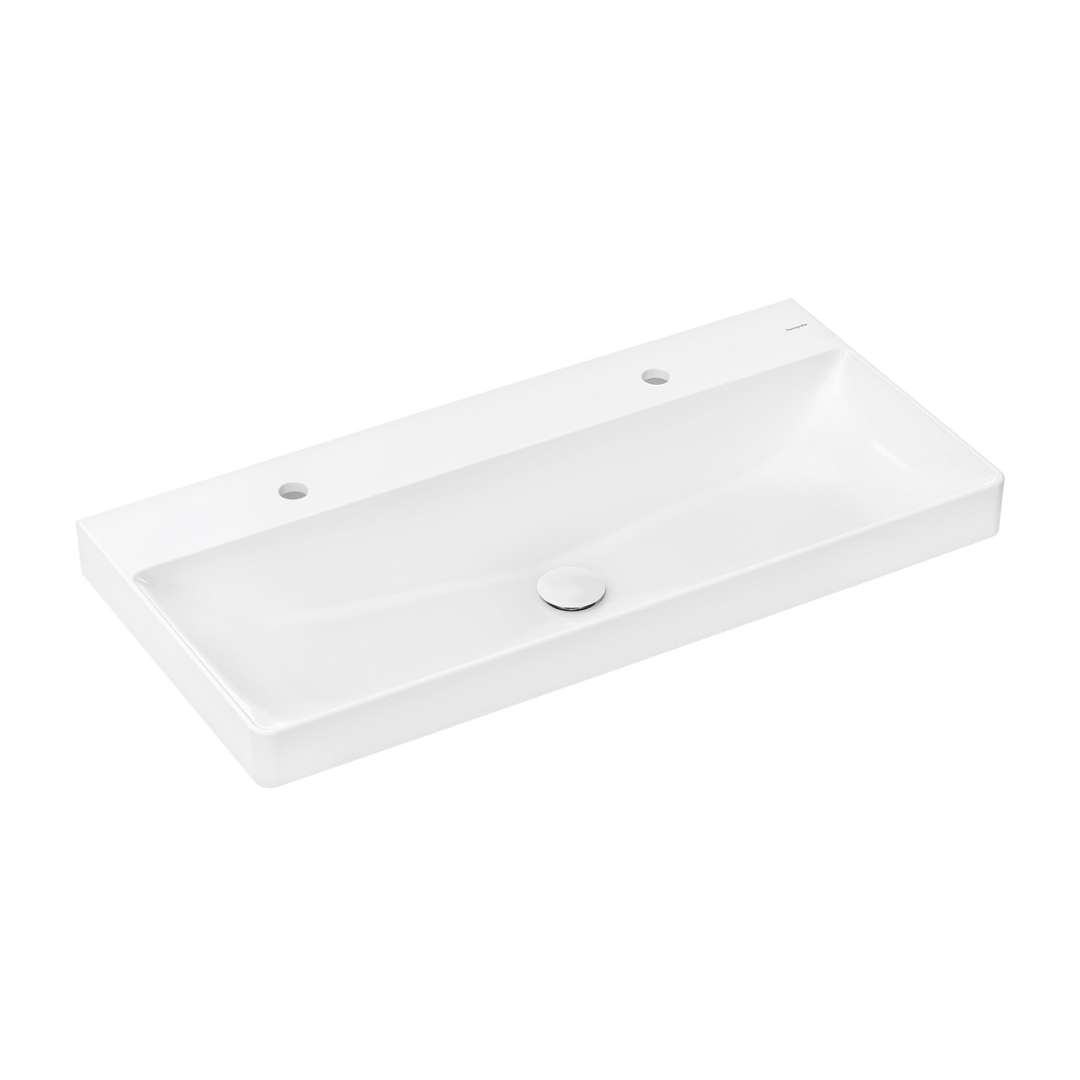 Hansgrohe Xelu Q Dvojumývadlo 100x48 cm, bez prepadu, 2 otvory na batériu, SmartClean, biela 61037450-HG