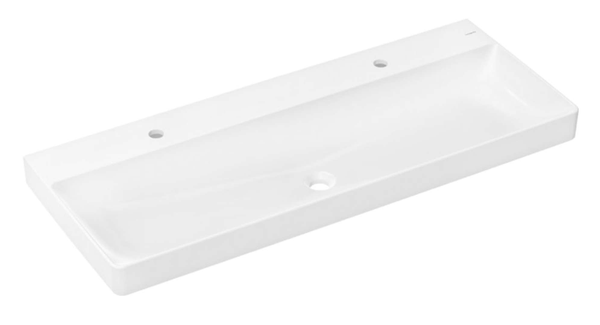 Hansgrohe Xelu Q Dvojumývadlo, 120x48 cm, bez prepadu, 2 otvory na batériu, biela 60322450-HG