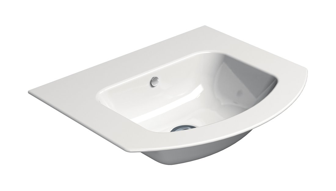 GSI PURA keramické umývadlo Slim oblé 52x44cm, bez otvoru, biela ExtraGlaze 8830011
