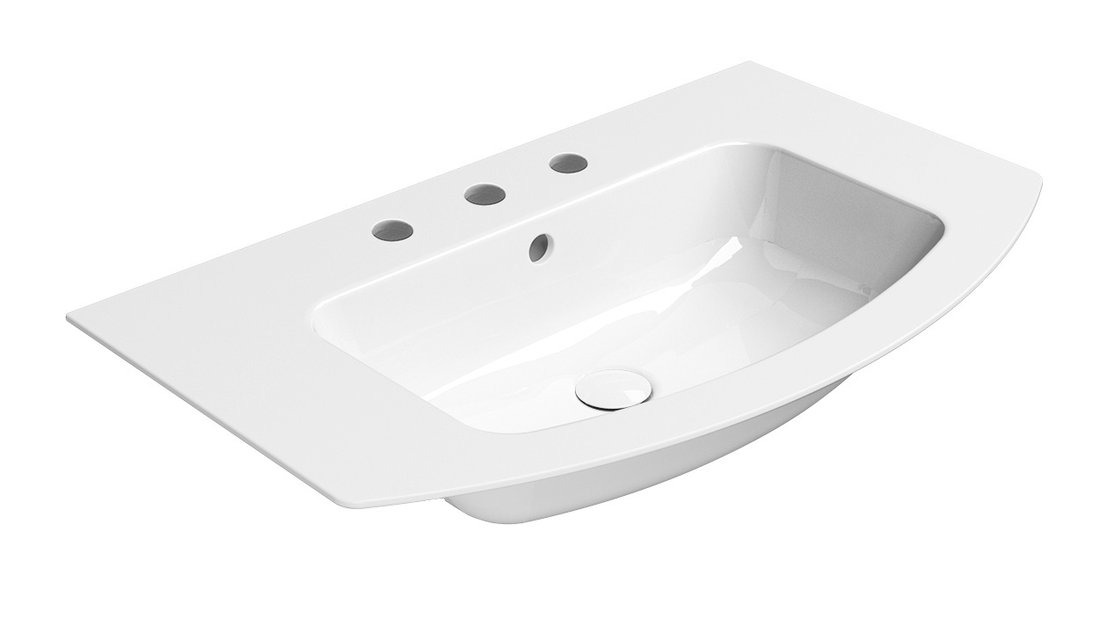GSI PURA keramické umývadlo Slim oblé 82x49cm, 3 otvory, biela ExtraGlaze 8826311